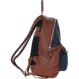 Exquisite Ashwood Leather & Harris Tweed® Cloth Large Rucksack Tan/Navy: TW-43-11-TN