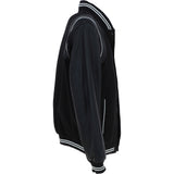 Ashwood Leather Men’s Wool and Leather Bomber Jacket with Striped Collar in Black: AWM-8