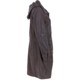 Leather Duffle Leather Coat Mid Brown/ app: TINA