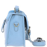 Ashwood Leather & Harris Tweed® Cloth Small Satchel Bag Baby-blue/Blue: TW-67-19-BB