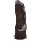 3/4 Length Toscana Suede Leather Coat Brown: KB 466