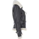 Women's Aviator Biker Jacket Choco/Beige: 2420