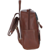 Authentic Ashwood Leather & Harris Tweed® Cloth Backpack Tan/Green/Red: TW-28-08-TR