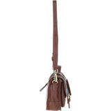 Ashwood Leather & Harris Tweed® Cloth Medium Satchel Bag with Twist Lock Tan/Mcload: TW-34-02-TM