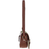 Ashwood Leather & Tweed Saddle Bag Tan/Green Check: TW-26-010-TGNH