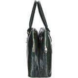 Large Leather Handbag Green/croc: Gina