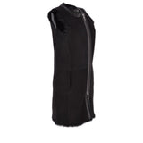 3/4 Length Toscana Suede Leather Gilet Black : Gerel