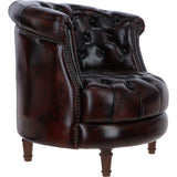 Luxury Ashwood Leather Chesterfield Single Chair Chestnut: LF-183