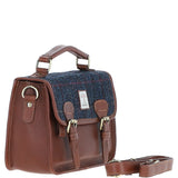 Ashwood Leather & Harris Tweed® Cloth Satchel Bag Tan/Mcload: TW-68-11-TN