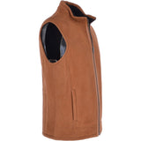 Men's Leather Sheepskin Gilet Whisky/black: KE YELEK 1