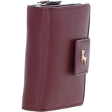 Ashwood Leather RFID Secure Wallet/Purse with Zip and Stud Closure Wine: X-30