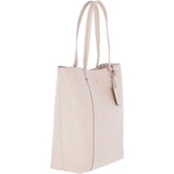 Women's Large Leather Shopper Tote Bag Panna Cota Cream : 61911
