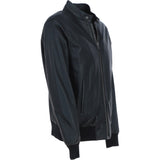 Men's Real Light Weight Leather Regular Fit Bomber Jacket Black: G Bomber