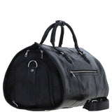 Premium Leather Holdall with Detachable Shoulder Strap Black: pl-49