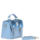 Ashwood Leather & Harris Tweed® Cloth Satchel Bag Baby-blue/Blue: TW-68-19-BB