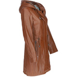 Stylish Ashwood Leather Ladies Three Quarter Jacket Tan: Emilia