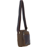 Fenland Canvas & Leather Crossbody Bag Brandy/green: FEN-751