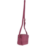 Zip Around 2 Section Small Leather Cross Body Bag Fuchsia – 62103