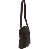 Tablet Friendly Small Vintage Leather Body Bag Brown: Patty