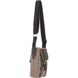 Fenland Canvas & Leather body Bag Mud/Grey: FEN-750