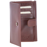 Small Vegetable Tanned Cash And 12 Card Envelope Purse Chestnut: V-62