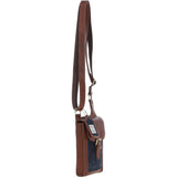 Ashwood Leather & Harris Tweed® Cloth elegance Crossbody Bag Tan/Navy: TW-20-011-TN