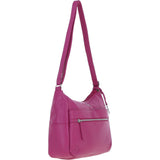 Leather Shoulder Bag with Zip & Magnetic Pocket Berry: Meath