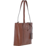 Ashwood Elegant Ladies Leather Shoulder Bag 2 Tone Tan: 64668