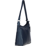 Chic Leather Shoulder Bag & Secure Zip Closure Navy: Antrim