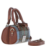 Ashwood Leather & Harris Tweed® Cloth X-Small Barrel Bag Tan/Mcload: TW-60-02-TM