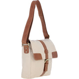 Fenland Canvas & Leather Crossbody Bag Tan/cream: FEN-754