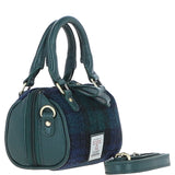 Ashwood Leather & Harris Tweed® Cloth X-Small Barrel Bag Green/Watch: TW-60-18-GW