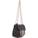Zebra Print Natural Hair On Hide Small Cross Body Bag Black/Zebra – 61637