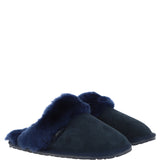 Women's Classic Suede Sheepskin Slippers Navy: Pippa