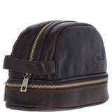 Ashwood Leather Men's Zip Washbag Brown: PL-41