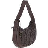 Stylish Ashwood Leather Curved Shoulder Bag Brown: GV-64288