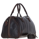 Luxury Leather Duffle Bag with Detachable Strap Brown: pl-47