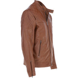 Ashwood Men's Leather Biker Jacket Tan: 8055
