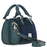 Ashwood Leather & Harris Tweed® Cloth Small Barrel Bag Green/Watch: TW-61-18-GW
