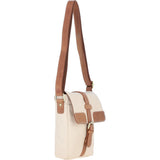 Fenland Canvas & Leather Crossbody Bag Tan/cream: FEN-753