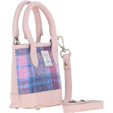 Ashwood Leather & Harris Tweed® Cloth Small Grab Bag Baby-Pink/Pink: TW-63-15-BP