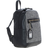 Authentic Ashwood Leather & Harris Tweed® Cloth Backpack Black/White: TW-28-12-BW