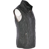 Diamond Quilted Leather Gilet Green: RIGDEN GILLET