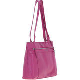 Classic Leather Zipped Shoulder Bag Berry: Derry