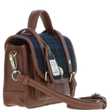 Ashwood Leather & Harris Tweed® Cloth Mini Satchel Bag with Twist Lock Tan/Watch: TW-32-04-TW
