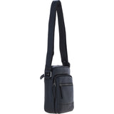 Ashwood Leather Men's Zip Crossbody Bag Black: S-62