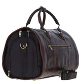 Premium Leather Holdall with Detachable Shoulder Strap Brown: pl-49