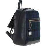 Authentic Ashwood Leather & Harris Tweed® Cloth Backpack Black/Watch: TW-28-03-BW