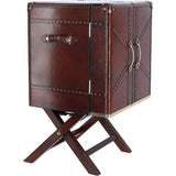 Luxury Genuine Leather Bar Cabinet Chestnut: LF-153