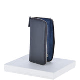 Large Leather Zip Around Note And Coin Purse Black : Ash-09